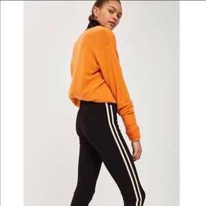 TOPSHOP Jamie Black Side Stripe Jamie Jeans size 24 NWOT